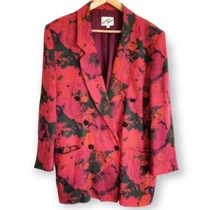 Vintage Giorgio Mateo Boyfriend Blazer size 14 Floral